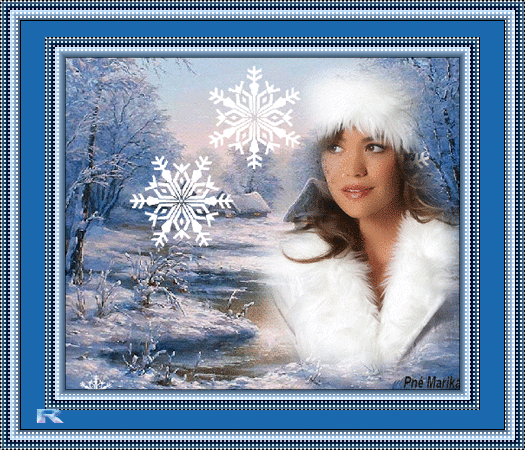 Zimowe - Kobieta--i--platki--sniegu.gif